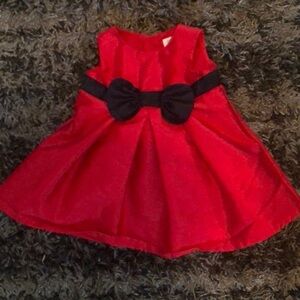 Carters Red dress with black bow size 3M